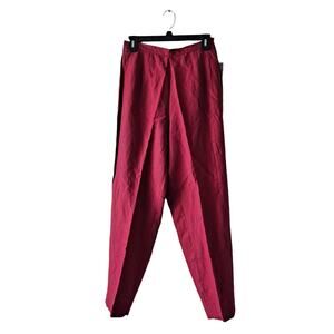 Lord & Taylor Sport Women Red Flat Front Relaxed Straight Leg Pants - Size 8 NWT